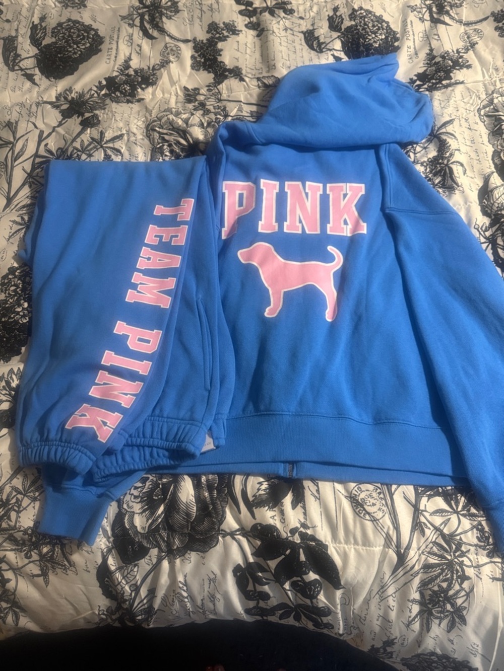 PINK Victoria's Secret limited edition Blue hoodie and joggers set